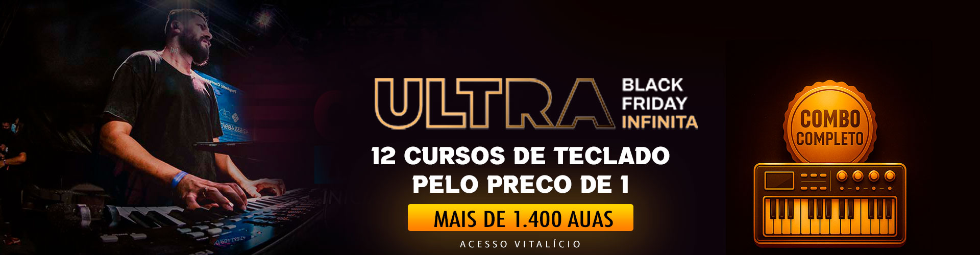 Combo Completo com 12 Cursos de Teclado, Mais de 1.400 Aulas